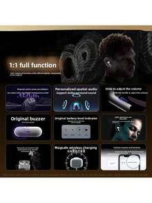 Air4 Bluetooth Headphones Wireless Earbuds With ENC Noise Cancelling 40H Battery Waterproof Touch Control For Android IOS Compatible With Air Pods Airpro Perfect For Home Travel Workout Sport HXYV - 預設 - 查看 9