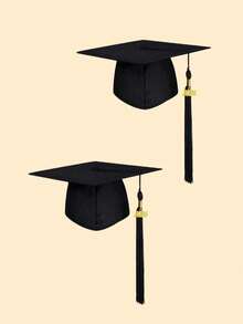 6 piezas/2 piezas por set Borlas para birretes de graduación 2026, decoraciones de birretes de graduación mate negras, adecuadas para títulos de Licenciatura/Maestría, unisex - Negro - Ver 14
