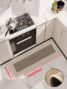 Tapis de cuisine en lin doux en caoutchouc épais de 3,5 mm, style simple moderne, tapis de cuisine absorbant avec bords cousus pour éviter l'écaillage, absorbant l'eau et facile à nettoyer, surface en lin avec milieu en mousse et fond en caoutchouc, convient pour la cuisine, la salle de bain, la buanderie, le couloir, le salon et d'autres espaces - Multicolore - Voir 19