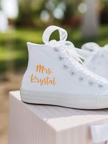 1/6/12pcs Custom Wedding Shoe Decal,Customize Text,Surname & Date Bridal Shoe Sticker,Personalized Wedding Name And Date Bridal Shoe Decal - Multicolor - View 5