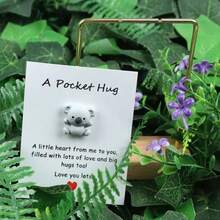 1/5件装可爱、励志、暖心的考拉拥抱卡片 - 卡通动物吊坠，适合DIY手工制作、节日派对礼物、教师节礼物 - 彩色 - 查看 6