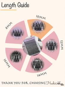 [HACHIMEE] 168片装 8-16mm 自然C/D卷度柔软假睫毛，上镜效果好，适合节日、庆典及日常佩戴 - 黑色 - 查看 3