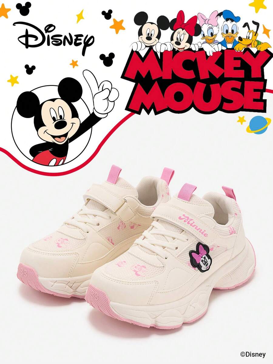 Disney 1 Pair Kids' Sneakers, Suitable For Daily Wear, Festivals, Sports, Outdoor Activities, Comfortable, Non-Slip, Durable, Breathable (Boys' Sneakers, Boys' Skate Shoes, Kids' Sports Shoes, Girls' Sneakers, Girls' Skate Shoes) - Pink - View 1