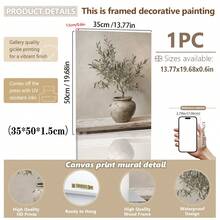 1 Stück gerahmte Leinwandkunst, Olivenbaum und Vintage Vase Leinwanddruck, moderne Wanddekoration, geeignet für Wohnzimmer, Schlafzimmer, Büro, Nahost-Heimdekoration, Raumdekoration Ästhetik, Retro-Bauernhaus-Stil dekorativer Poster, Frühlingsdekoration - Olivenbaum - Übersicht 24