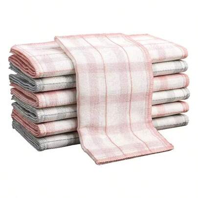 12pcs Plaid Dishcloths - Quick Dry Absorbent Kitchen Towels For Hand Washing, Square Space-Themed Dishcloths For Living Room Cleaning And Drying, No Electricity Required