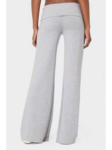 Women's Flare Skinny Pants Fold Over Leggings Stretch Bootcut Bell Bottom Slim Fit Yoga Pants Y2k Joggers - 淺灰色 - 查看 9