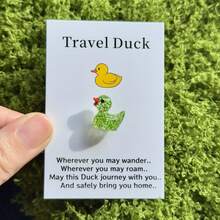 5pcs/10pcs Cute Little Yellow Duck Pocket Hug Card, Perfect For Gifting To Friends Who Love Cute Things, Daily Sharing, Graduation Souvenirs, Travel Gifts, And Weddings - Multicolor - View 8