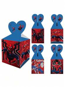 Marvel 12pcs New Spider-Man Party Supplies Candy Box Superhero Spider-Man Candy Boxes Snack Gift Box Gift Bag For Birthday Party Favor Perfect Birthday And Holiday Gifts New Year's Gift, Valentine's Day Gift, Easter Gift ﻿ - Multicolor - View 4