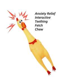 1 pieza Juguete para perro con forma de pollo gritón, juguete de látex para masticar con chirrido, adecuado para perros pequeños y medianos, ayuda a limpiar los dientes y aliviar la ansiedad, sin batería - Multicolor - Ver 4