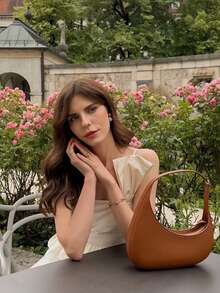 New JW PE Series Half-Moon Harlee Bag, French Style, Underarm Bag, Lightweight Niche Shoulder Handbag, Tote Bag, Small Handbag, Suitable For Workplace, Commuting, Daily Outing, Dating, Shopping, Vacation And Multiple Occasions, Fashion Item For Women - Brown - View 9