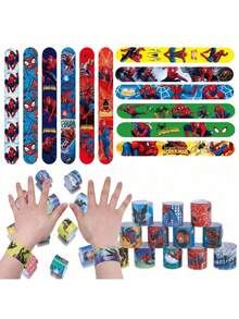 12个漫威蜘蛛侠超级英雄角色派对手环，带扣，腕带，带扣腕带，派对玩具，适合日常娱乐、节日派对、周年纪念、生日、礼物、聚会、毕业季派对礼物 - 彩色 - 查看 5