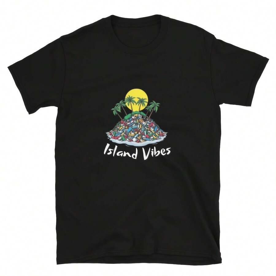 Camiseta estilo suave de la isla de Puerto Rico, camiseta gráfica de Puerto Rico, camiseta de isla tropical, camiseta orgullo puertorriqueño, camiseta de Puerto Rico - Negro 1 - Ver 1