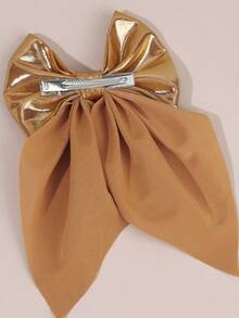 1pc/2pcs Silver & Gold Bowknot Hair Clips, Sequin Mesh Bow Hair Clips, Alligator Clips Hair Accessories For Girls, Ideal Gift For Best Friend, Elegant Party - Bow - View 5