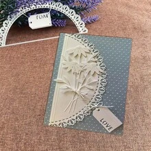 Creative Lace Dies, DIY Scrapbooking Album And Embossing Stencil, Greeting Card Making Tool, Card Paper Cutting Crafts ,Gift Card Making Template Die Cuts. - Silver - View 3