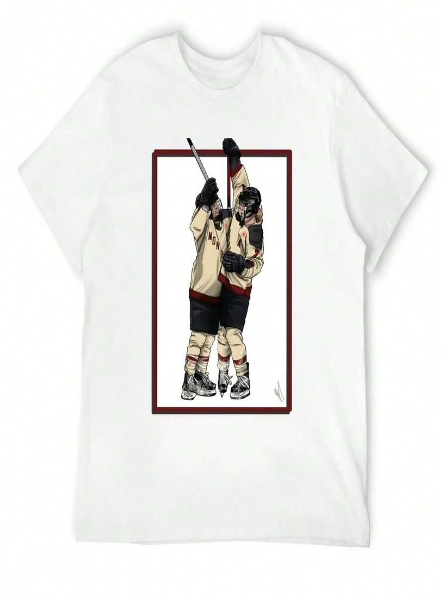 Marie-Philip Poulin And Laura Stacey, PWHL Montreal T-Shirt Summer Top For A Boy Cotton Graphic Tees Luxury Clothes Men - 白色 - 查看 1