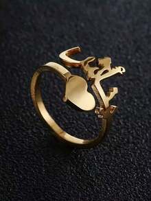 Anillos árabes personalizados, Anillos árabes, Anillos personalizados, Anillos con nombre personalizado, Regalos para mujeres, Anillos árabes personalizados, Anillos árabes exquisitos - Anillo en forma de corazón - Ver 4