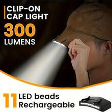 LiHangStar 1/2pcs 11 LED Cap Light, Battery Powered (Batteries Not Included), Visor Lamp, Super Bright Headlamp, Flashlight, Suitable For Camping, Fishing, Hiking, Travel - Hat Clip Headlamp - View 3