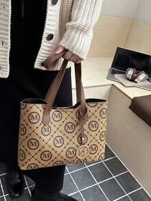 Bolso de hombro de alta gama y gran capacidad, modelo 2026 nuevo, bolso moderno de lujo y ligero para uso diario de mujeres - Marrón - Ver 5