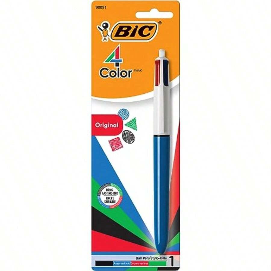 4-Color Retractable Ballpoint Pen With 1.0 Mm Medium Point 1-Count In Assorted Ink Colors - 黑藍綠紅 - 查看 1