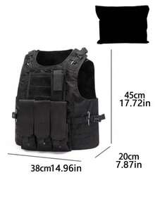 Outdoor Tactical Vest - Multifunctional Protective Tactical Vest, Made Of Durable Oxford Cloth With MOLLE System, Adjustable Shoulder And Waist Straps, Breathable Mesh Back, Quick Release Buckle, Designed For Ballistic Plates And Multiple Practical Pockets; Lightweight, Water-Resistant EDC Chest Rig Suitable For Hiking, Climbing, Airsoft, Paintball, Military Training, Security And Rescue; Unisex, Ideal Gift For Valentine's Day - màu đen - Xem 10