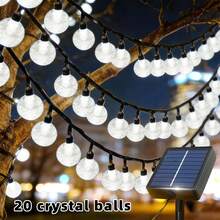 New Upgraded Reinforced Solar Powered Bubble Ball String Lights. Solar Powered Outdoor Fairy String Lights With Multiple Lighting Modes Crystal Ball String Lights, Suitable For Garden, Party, Wedding, Fence, Camping, Balcony - Solar Lithium Batteries and Bubble Balls - View 9