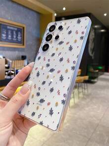 1pc Plant Pattern Android Phone Case, Precise Cutout Camera Protection Suitable For Samsung Galaxy S25 Ultra/Galaxy S24 Ultra/S24/S23 Ultra/A56 5G/A55 5G/A52s 5G/A26 5G, Nothing, Pixel, Protective Cover - Clear - View 6