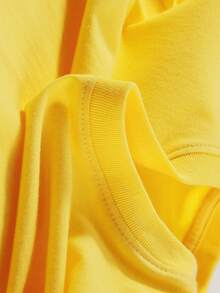 Disney Minnie Mouse Heart And Flowers Printed Pattern T-Shirts For Girls - Children's Clothing Design Short-Sleeved Casual And Cute Style Comfortable And Casual Wear All Year Round Suitable For Parties And Play Machine Washable Gift Children's Clothing Girls' Short-Sleeved Shirts - 黃色 - 查看 5