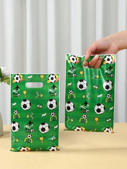 10/25/50pcs Football Themed Birthday Party Wedding Favor Candy Bags, Football Pattern Dessert Bags Gift Bags Suitable For Gender Reveal Party Decoration, 1st Birthday Party Favor Bags Candy Bags, Birthday Party Decorations, Gender Reveal Party Decor, Baby Shower Decor, 1st Birthday Gifts, Football Themed Decorations, Party Filler Bags
