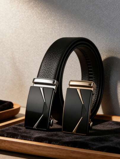 1pc Men's Belt, Fashion Versatile, Black/Casual Business Gold/Youth & Middle-Aged Silver, Suitable For Daily Life, Can Be Gift For Boyfriend And Elders, Summer, Autumn, Halloween, Autumn/Winter Accessory, Suitable For Teenagers, Youth, Men, Casual, Outdoor, Sports, Vacation, Graduation Gift, Birthday Gift, Daily Wear