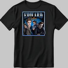 Camiseta blanca de manga corta para mujer, figura del famoso Edward Cullen (T131) - Negro 3 - Ver 1