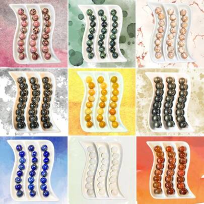 15 Inch 6/8/10mm Natural Stone Beads, DIY Jewelry Making/Bracelet/Necklace Craft Supplies, Valentine's Day Gift