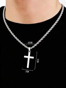 这款男士不锈钢扭链项链套装包含 2 件，配有十字架吊坠，时尚百搭，男女皆宜，是完美的节日礼物。 - 彩色 - 查看 10