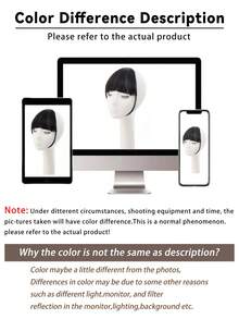 Synthetic Fiber Air Bangs Women's Wig With Sideburns Natural Hair Replacement Hairline Invisible Straight Bangs Wig Patch - Multicolor - View 6