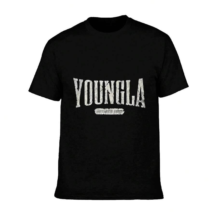 Men YoungLAs Logo Print Casual Soft Short Sleeve Pure Cotton 220gsm T Shirt - 款式 - 查看 1