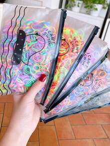 Kit Of 1500 Silicone Hair Elastics With Bag – Colorful Hair Ties/Durable Bands For Hairstyling And Daily Use - Colorido - 查看 2