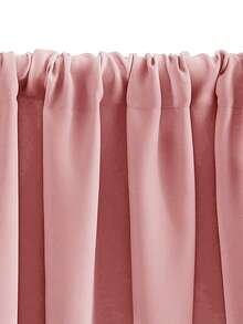 1pc High Blackout Solid Color Curtain Fabric, UV-Resistant Polyester Rod Pocket Top, Easy To Hang, Year-Round Blackout, Suitable For Kitchen, Living Room, Office Decoration - Deep Pink - View 4