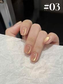 15ml 2026 Spring/Summer & New Year Shimmering Multicolor Sunset Gold Satin Nude Pink Purple Sparkling Chameleon Nail Polish Gift Set, Includes Popular Crystal Glass Bead Chameleon Gel Nail Polish - Multicolor - View 20