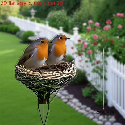 畅销亚克力复古知更鸟花园插牌，适合节日派对庭院装饰