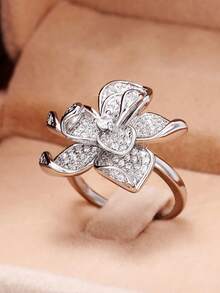 1 PC Charm Cubic Zirconia Ring For Women For Valentine's Day Gift Wedding Anniversary Party Jewelry - 1# - View 2