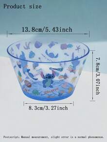 Disney 1pc Cartoon Stitch AS Plastic Transparent Plate, Transparent Fruit Bowl, Transparent Salad Bowl, Exquisite Tableware For Family Dinners And Birthday Party Gift Tableware - Multicolor - View 5