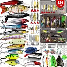 OPQ Bộ mồi câu cá nổi 45/68/148/224 món, hộp đựng dụng cụ câu cá, quà tặng câu cá cho nam giới, bộ mồi câu cá rô phi, cá hồi cho câu cá nước mặn và nước ngọt bao gồm lưỡi câu, mồi xoay. - Nhiều màu - Xem 8