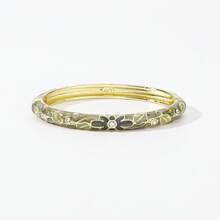 Bracelet clip vintage à motif floral, accessoire artisanal unique, rétro, cadeau pour elle - Bracelet rond à cinq feuilles - Voir 6