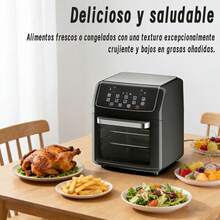 Freidora de Aire Digital, 12 Litros de Capacidad, Fríe Sin Aceite Eléctrico Multifuncional con Ventana y Luz Interna, Air Fryer Cocina Saludable Sin Aceite - Tipo de Enchufe B USA (110-127V) - Ver 6