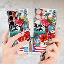 Phone Case - Puerto Rico | Latin Tropical Style - Latest Model S26 | S26ULTRA | S26PLUS | Smooth And Slip-Resistant | Shockproof And Drop-Resistant, High Cost Performance - Suitable For Samsung Galaxy S25/S24/S23/S22/S21/A73/A72/A71/A55/A54/A53/A52/A51/A35/A34/A33/A25/A24/A22/A15/A14/A13/A12 UV Printed Transparent Soft TPU Protective Case, Providing Shock Protection - 混合顏色 - 查看 2