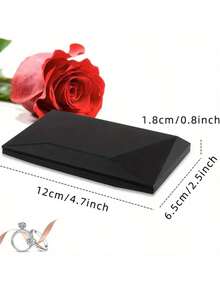 1pc Rose Flower ABS Creative Rotating Ring Box, Valentine's Day Gift Box, Engagement Jewelry Packaging Box, Ring Gift Jewelry Box - Multicolor - View 2