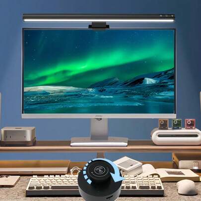 luz para monitor sem ofuscamento USB-C ajuste de cor luz assimétrica toque para ajustar controle tipo knob