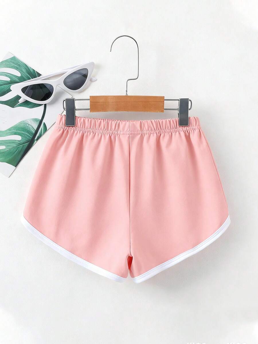 Girls' Round Neck T-Shirt & Shorts Set, Star Print Short Sleeve Tee & Shorts, Comfortable Minimalist Design, Suitable For Spring/Summer - Multicolor - View 1