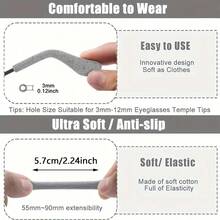 4pcs Upgraded Soft Eyeglasses Ear Pads, Non-Slip Knitted Eyeglass Clips, Comfortable Eyeglass Cases, Eyeglass Ear Pads And Non-Slip Rear Eyeglass Clips - Multicolor - View 4