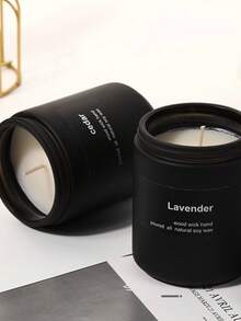 Matte Black Large Candle, Smokeless Soy Wax Frosted Glass Cup, Unisex Scented Candle Creative Gift, Suitable For Dining Room, Bedroom, Bathroom, Study, Christmas, Thanksgiving, Christmas Eve, Mother's Day, Birthday - one-size - View 3