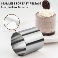 8pcs 5cm/2inch Stainless Steel Mousse Cake Round Mold, Taller & Thicker, Seamless Design, 5cm Height, Baking Mold, Baking Tool, Mousse Ring, Tiramisu, Cheesecake - Light Grey - View 9